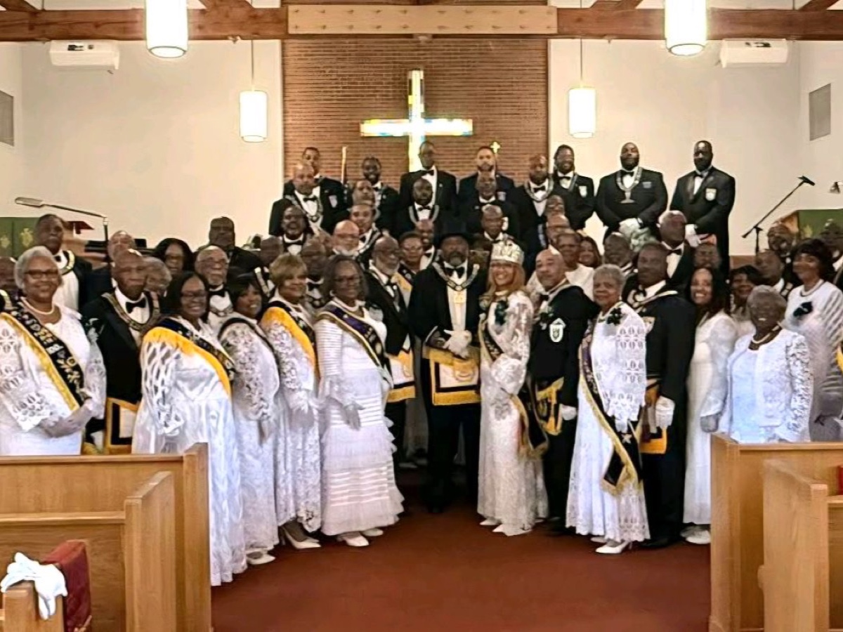 Members of the Grand Lodge and St. Matthews Grand Chapter at Prince Hall Day and Americanism Day