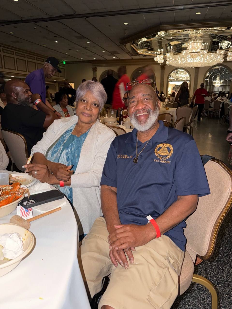 A brother of the Delaware Jurisdiction at Crab Feast 2026 in Baltimore, Maryland