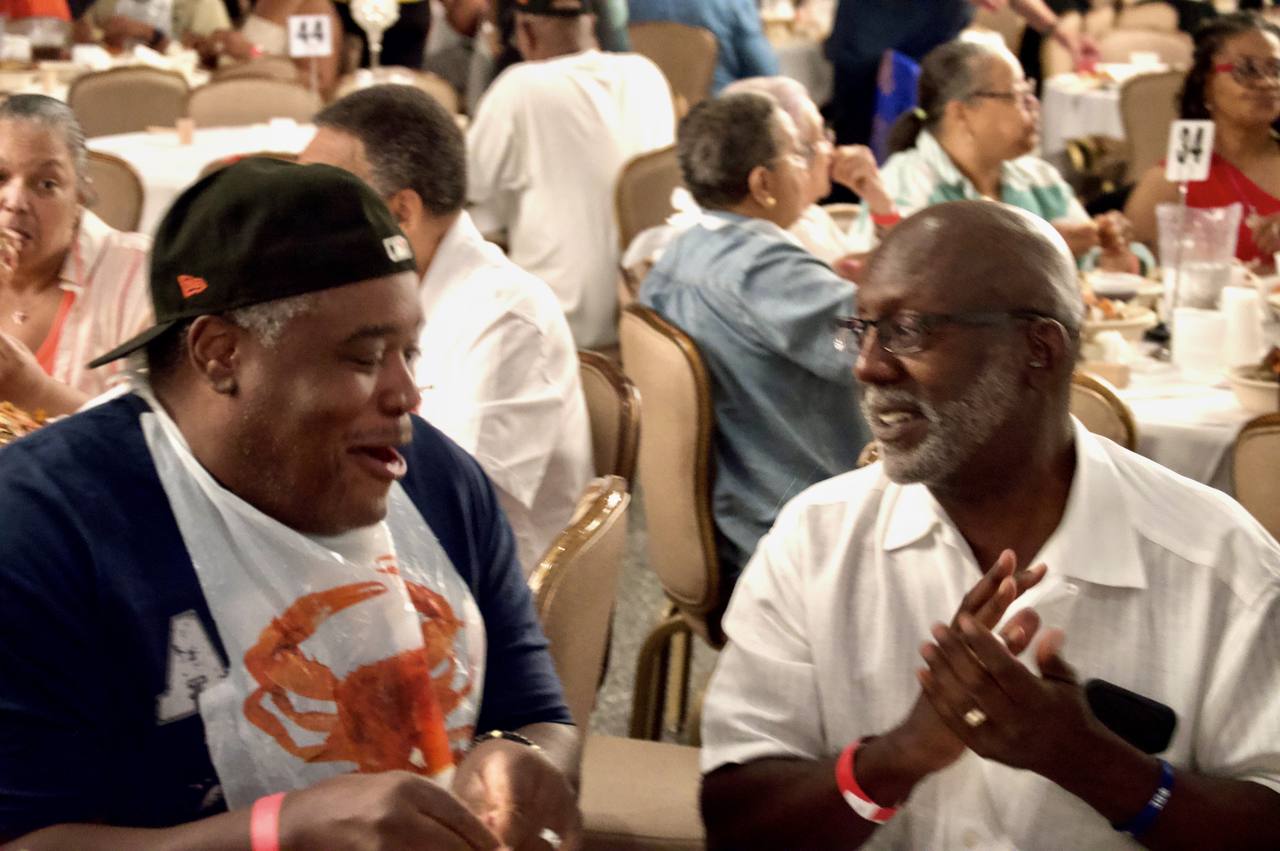 Delaware brethren sharing a moment at Crab Feast 2026 in Baltimore, Maryland