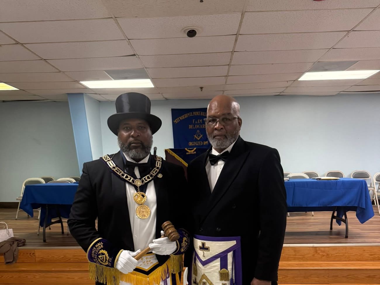 Grand Master Vandrick R. Hamlin Jr. with his father, Vandrick Hamlin Sr.