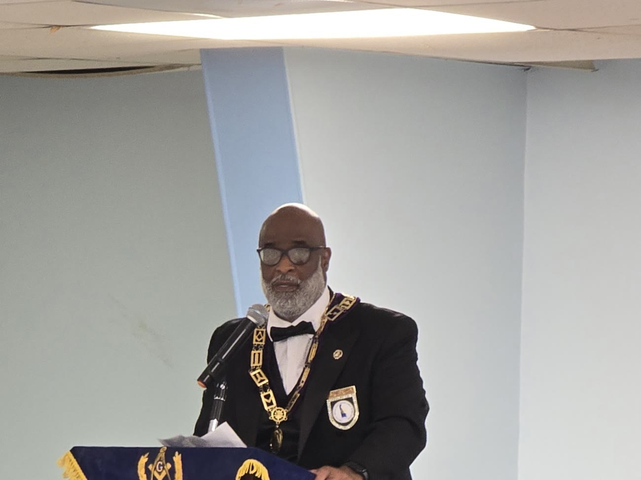 An officer addresses the Communication