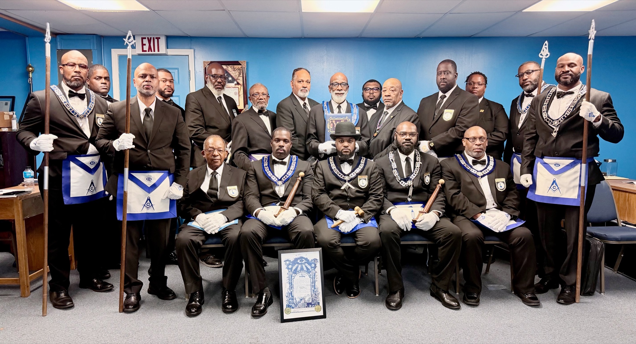 Stone Square Lodge No. 22 officers and Brothers