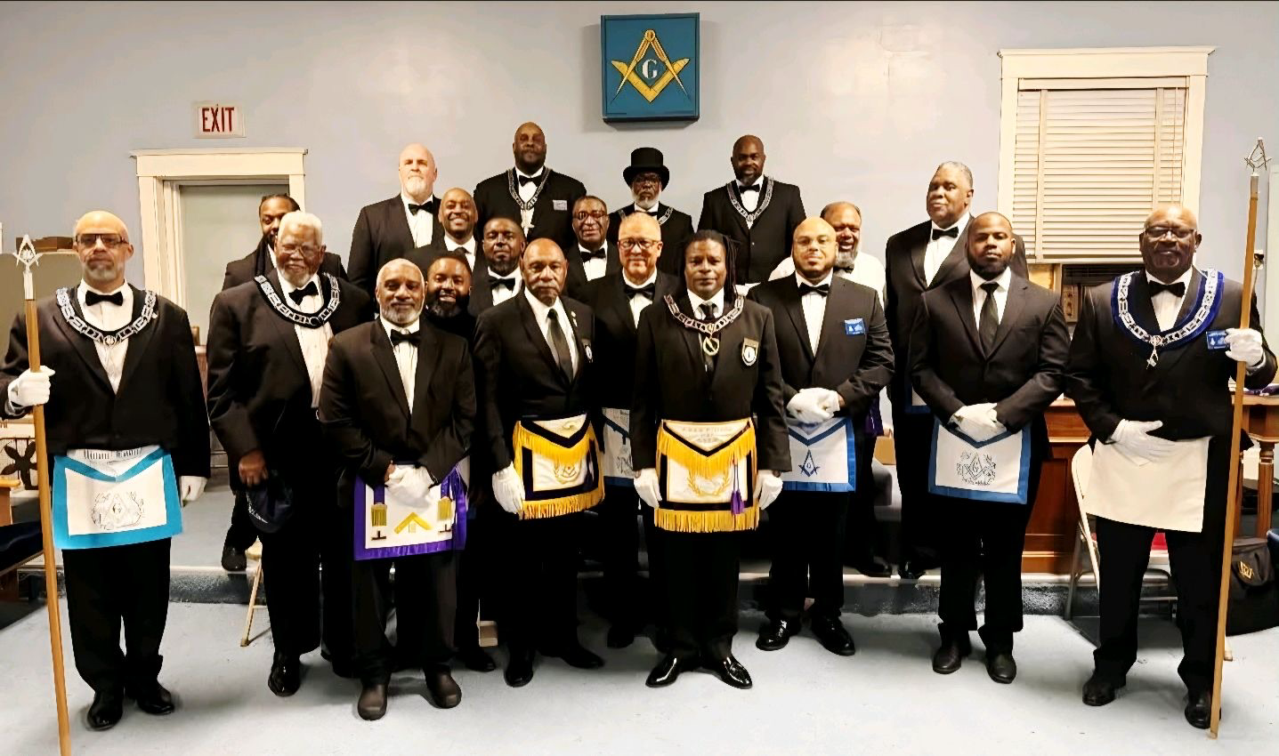 Union Lodge No. 21 officers and Brothers
