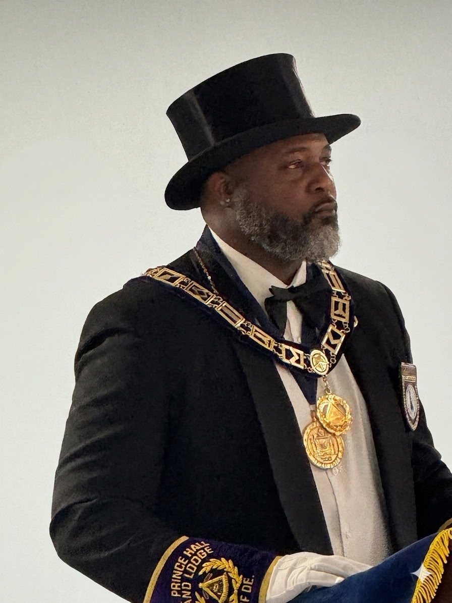 The Honorable Vandrick R. Hamlin Jr., 32nd Most Worshipful Grand Master, in full Grand Master regalia